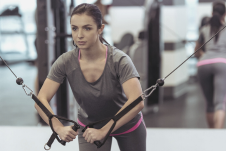 young woman in the gym